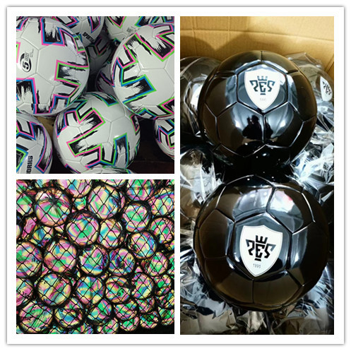 Fábrica de procesamiento 5 logotipo personalizado 4 estudiantes de primaria y secundaria en blanco y negro máquina de coser fútbol personalizado al por mayor