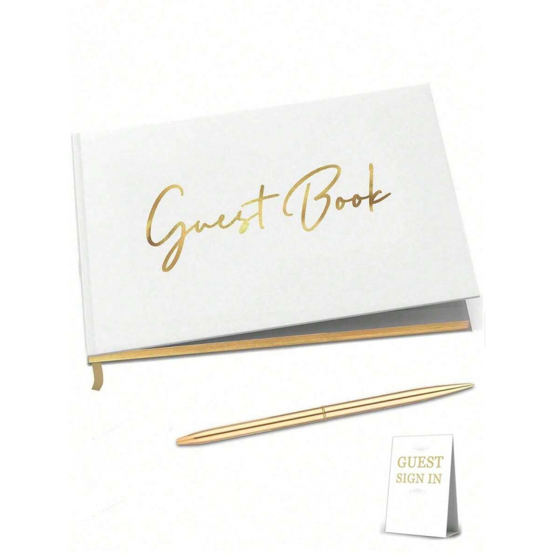 X 4522 Cross-Border Export 1 Golden Signature Pen 9X7 Hard Leather Cover White Polaroid Camera