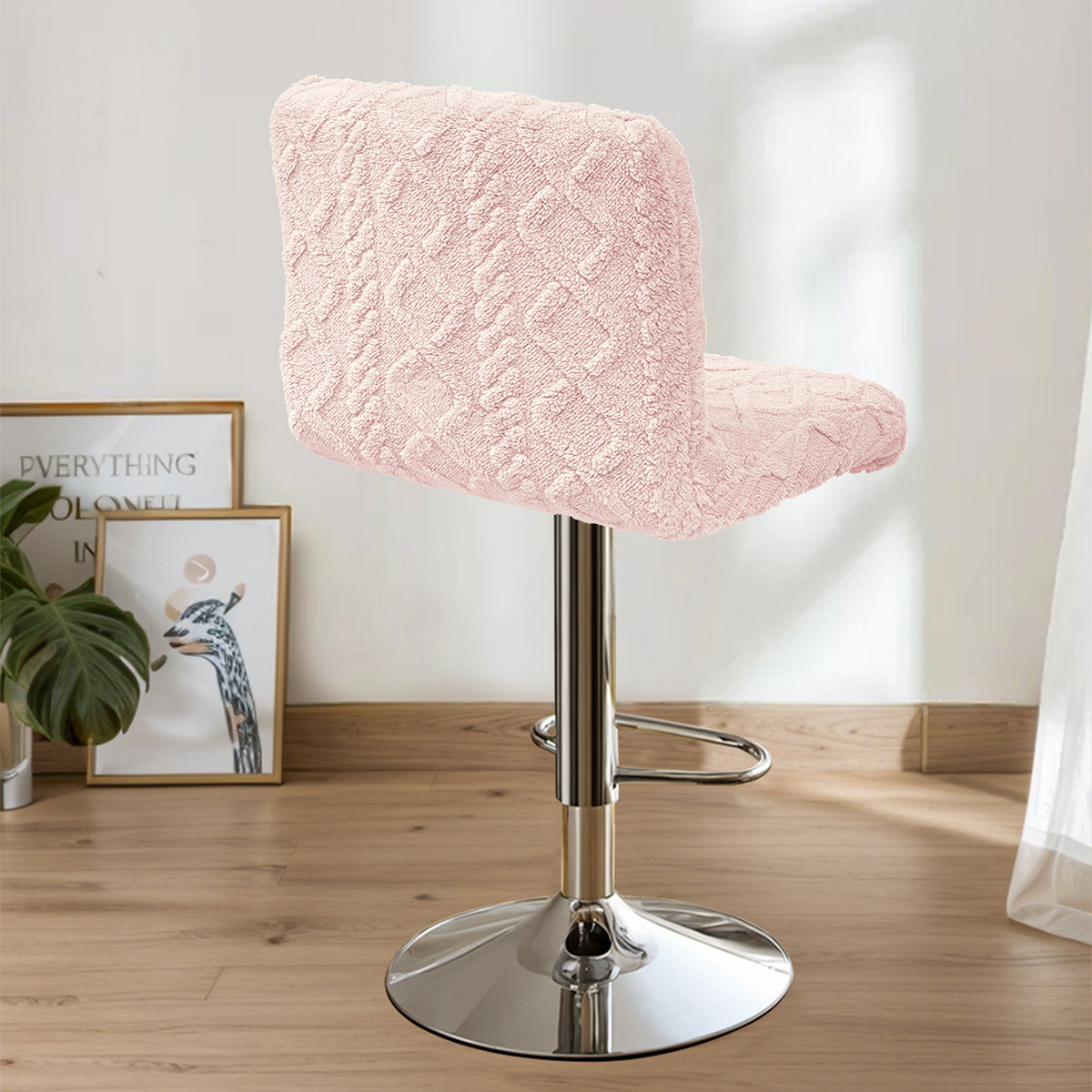 Transfronterizo algodón de terciopelo Jacquard trenzado cubierta de silla de espalda baja anti-gato agarrar bar elástico de color sólido cubierta de silla giratoria al por mayor