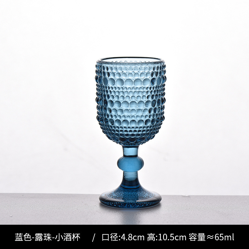 Copa de rayas verticales de vidrio retro europeo, copa de vino tinto, copa de postre alto de helado, copa de vino de frutas de uva de champán casero