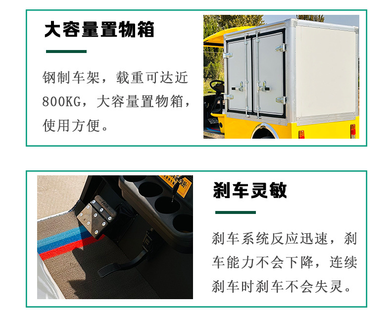 2-Seat Electric Golf Cart Scenic Tourist Sightseeing Car Food Delivery Car Electric Golf Cart