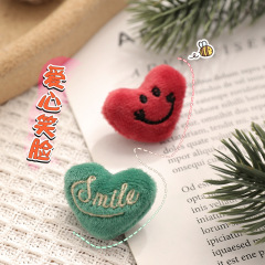 愛心笑臉聖誕毛絨胸針卡通動物飾品配件diy掛件可愛鞋襪服飾配件