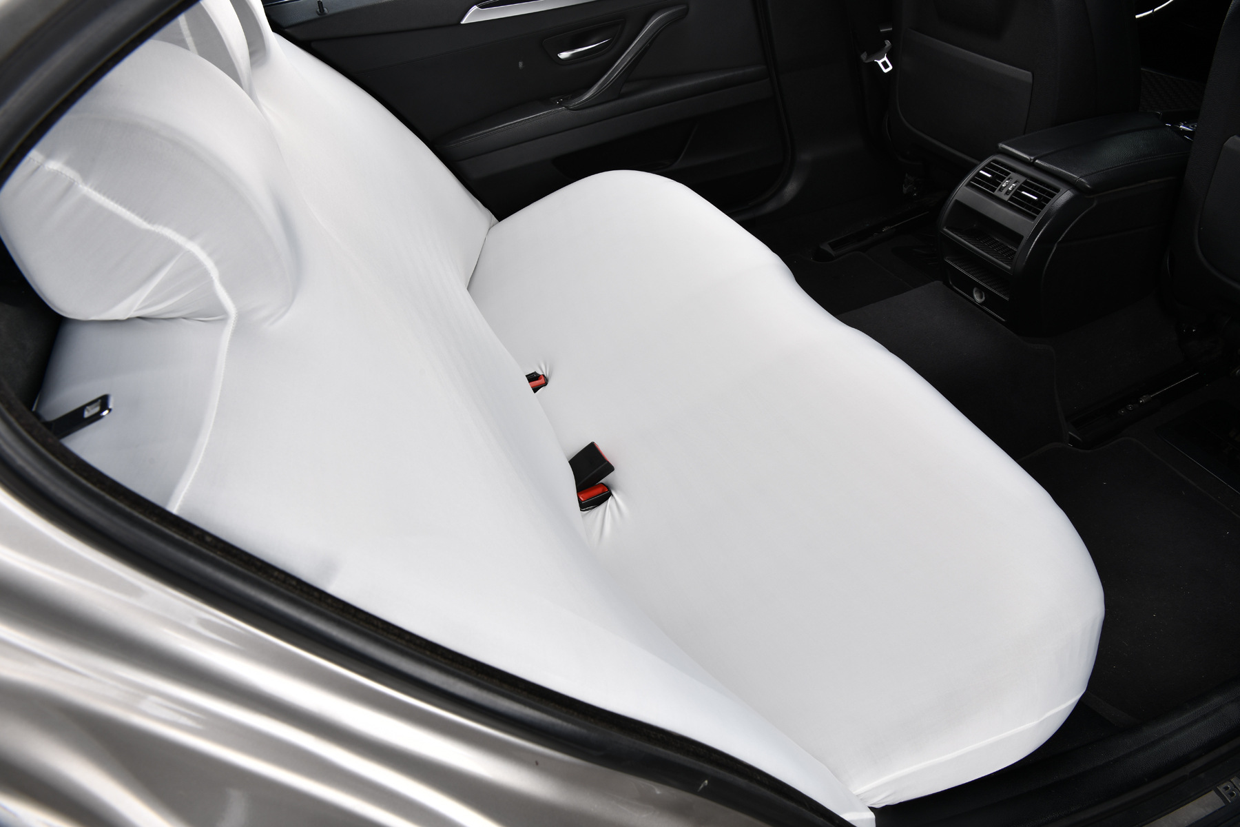 Cooling Ice Silk Universal Elastic Car Rear Three-Seat Seat Cover Fabric Dust-Proof Seat Cushion Cover Backrest and Headrest Integrated