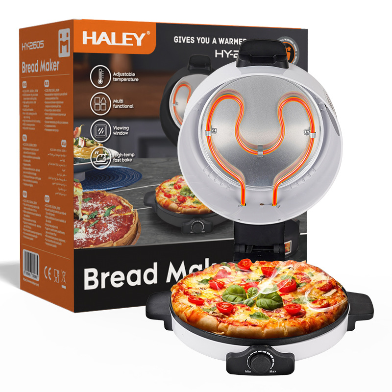 HALEY European Standard Cross-Border Household Bread Maker, Pizza Maker, Electric Baking Pan 30CM Double-Sided Grill