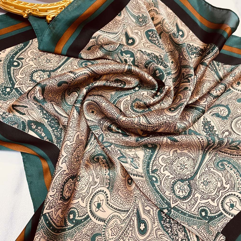 Women's Ethnic Style Color Block Brocade Printing Silk Scarves display picture 5