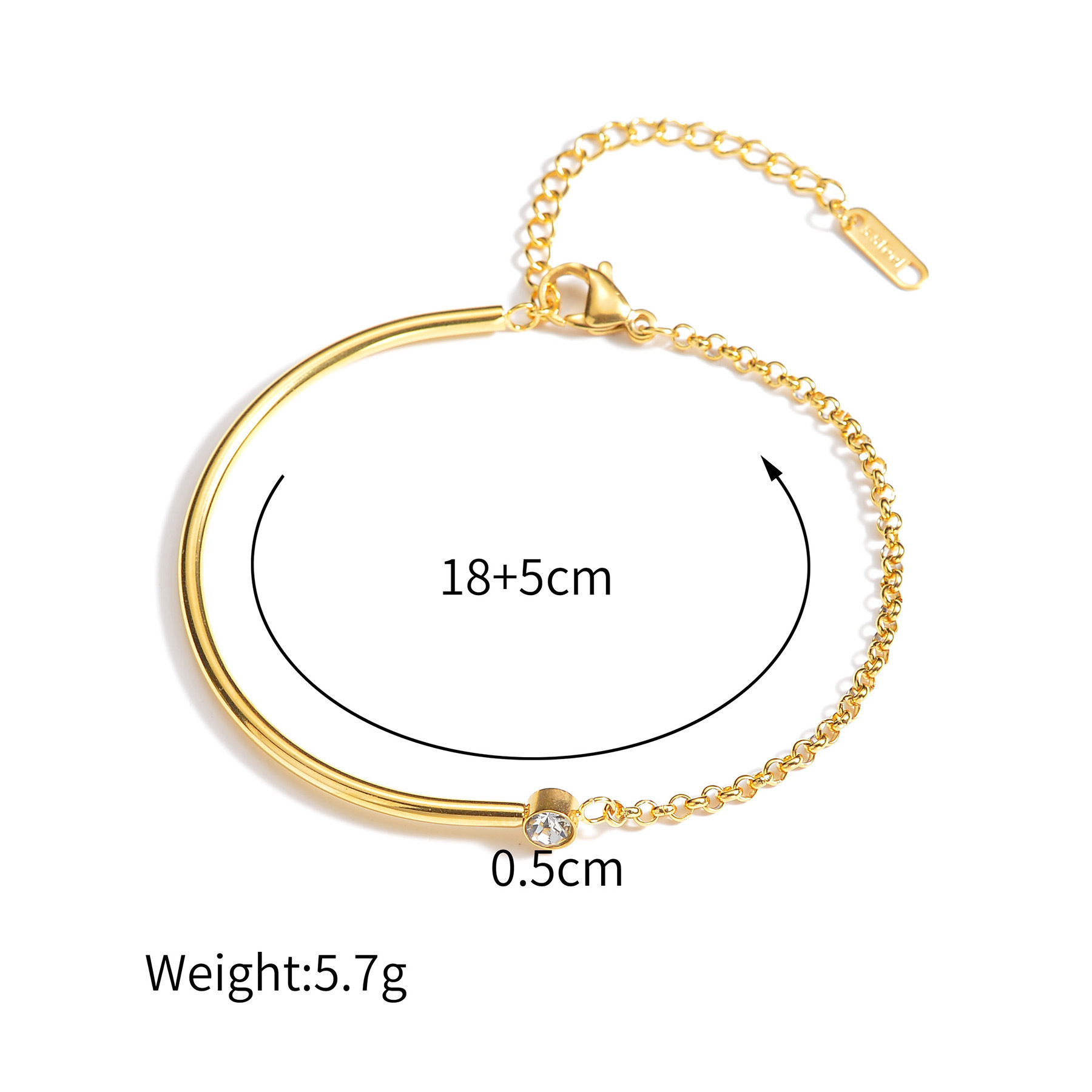 Multi-layer Geometric Bracelet For Women In Gold Plated Stainless Steel_voghion.com