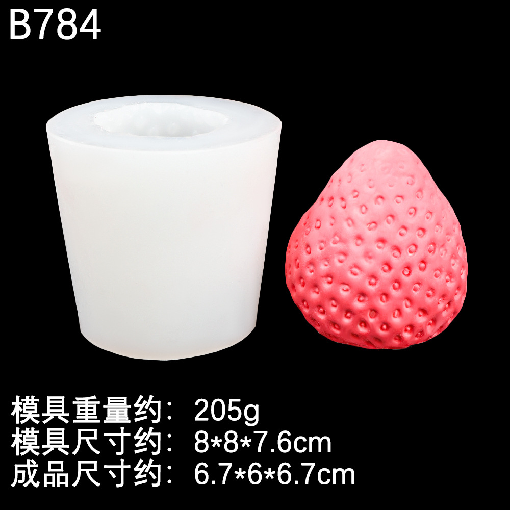 Vela de aromaterapia Molde de silicona de fresa grande Jabón hecho a mano de bricolaje Fresa pequeña yeso perfumado adornos de pastel de chocolate