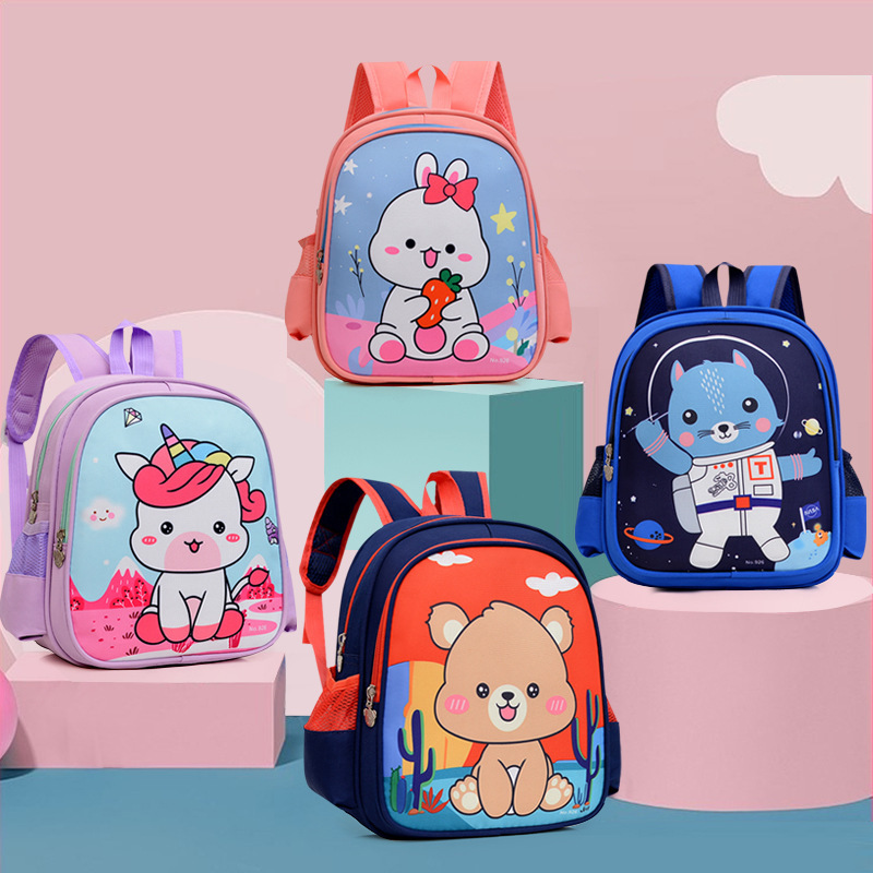 El Comercio exterior Kindergarten de dibujos animados lindo niños mochila gran clase media niños y niñas bebé pequeña mochila