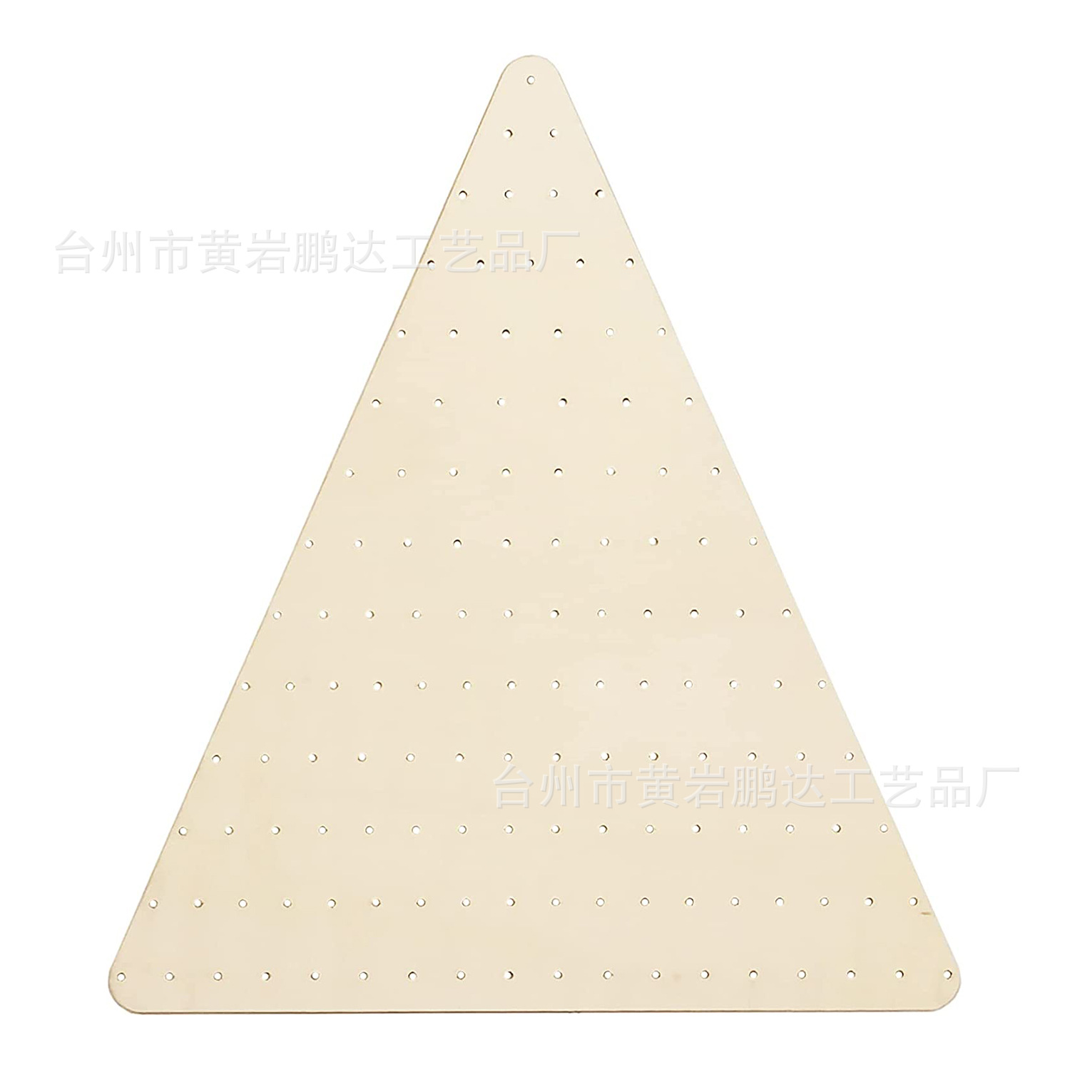 木制三角形打孔空白未处理diy花环木框架节日挂饰底座