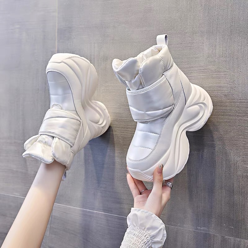 Inner Height Increase Snow With Fleece Lining, Thick Sole, Waterproof Cotton Shoes For Women, 2025 Winter New Style,_voghion.com