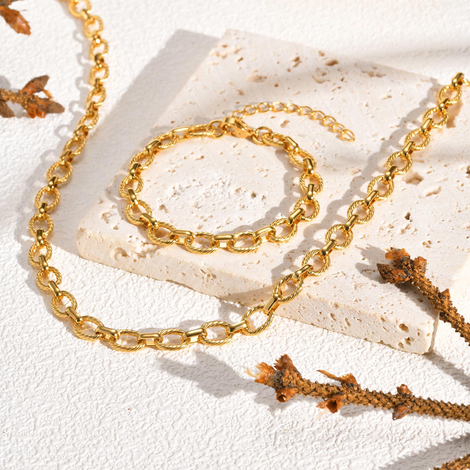 Golden fashionable bracelet stainless steel handmade