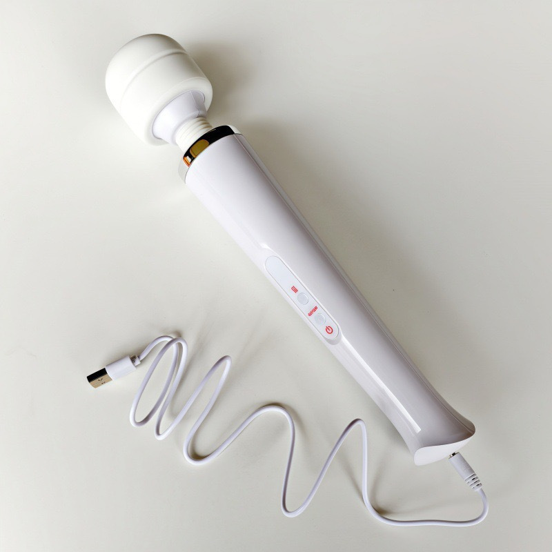 Large Plug-In AV Wand Vibrator for Women, Silicone Clitoral Massager, Orange — detail image 10