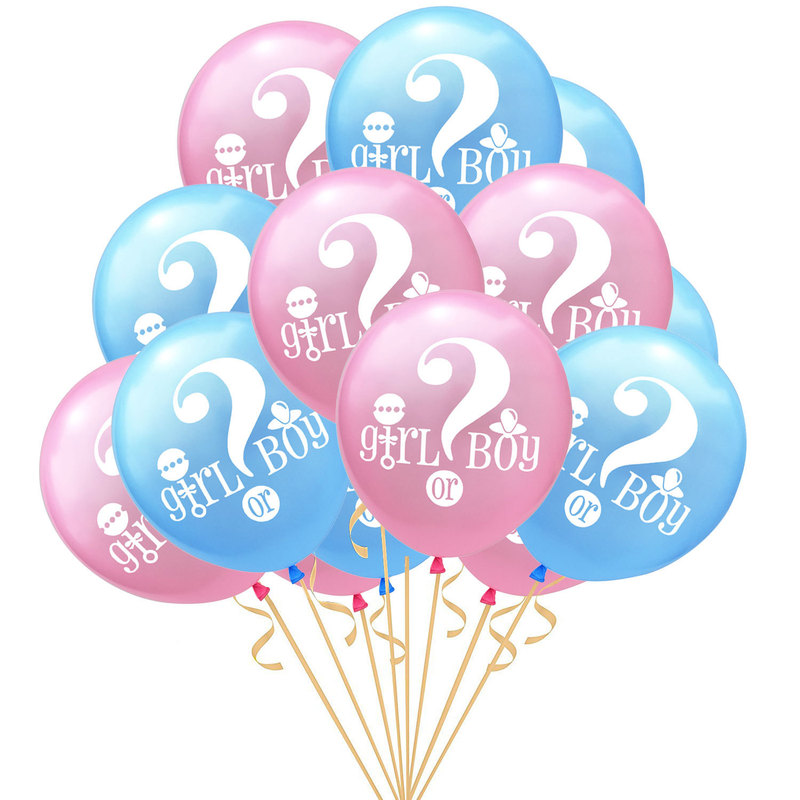 12inch Gender Reveal Question Mark Latex Balloons Boy Girl Boyorgirl Party Surprise Balloons Wholesale