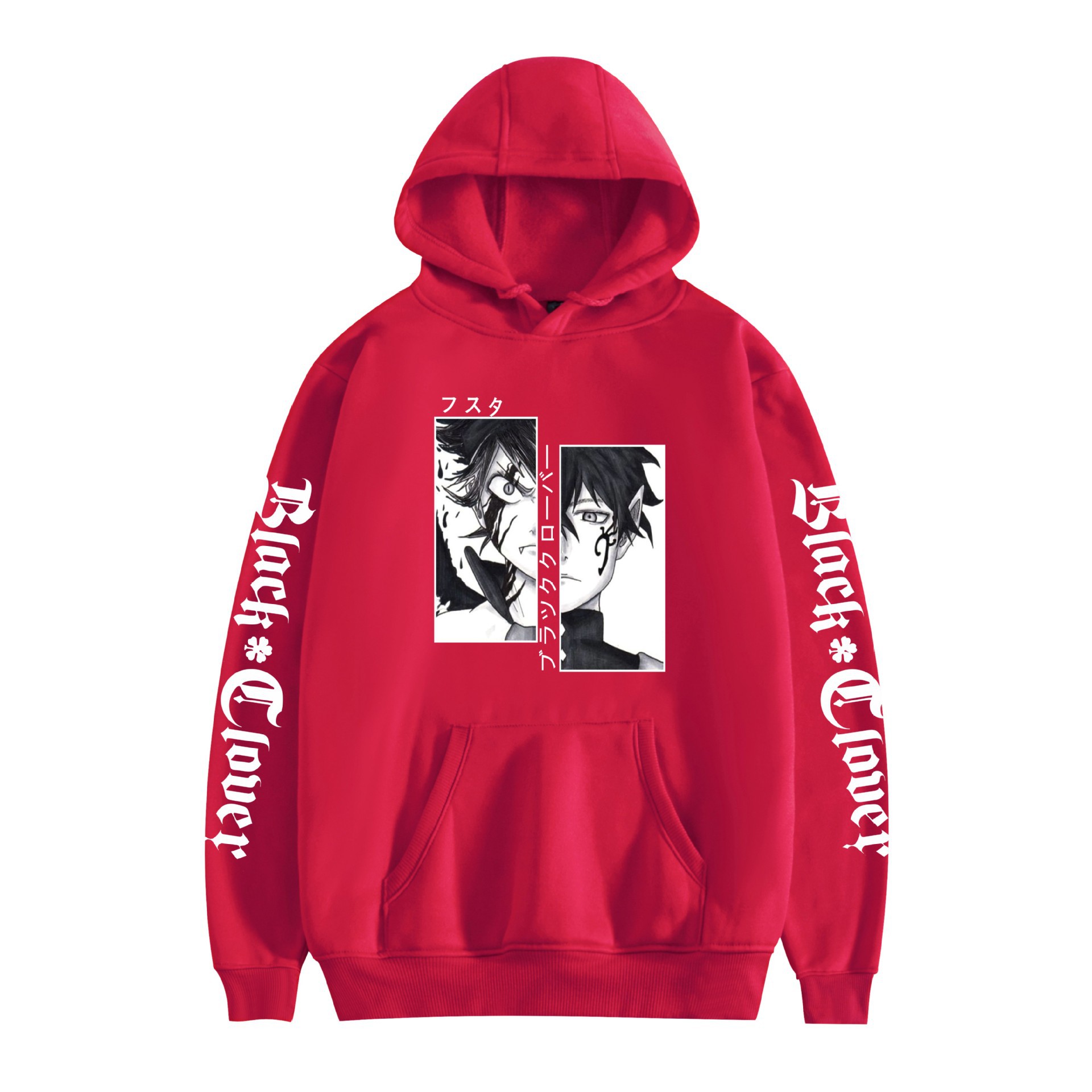 Comercio exterior black clover negro trébol de cuatro hojas periférico con capucha de terciopelo sudadera con estampado transfronterizo hoodie