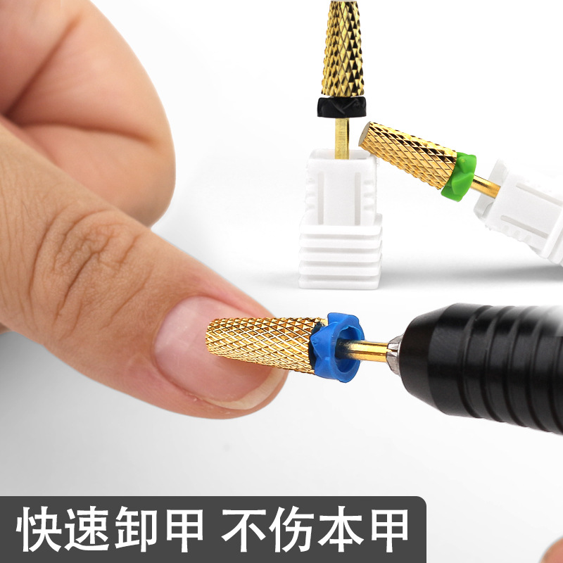 Mayorista transfronterizo de uñas cónicas cruzadas de polidor de acero de polidor de polidor de polidor de base de goma gruesa broca de polidor en stock