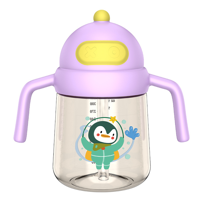 Comercio exterior especial taza de agua para niños bebés anti-asfixia taza de bebés pingüinos de dibujos animados taza de agua de PC taza de bebida directa