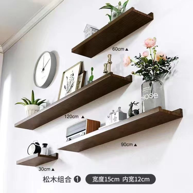 Estantes de madera maciza sin perforar Kenchuang Estantes de sala de estar en forma