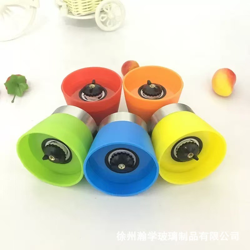 Venta al por mayor manual japonés hogar de acero inoxidable molinillo de pimienta vidrio suministros de cocina artefacto tanque de condimento portátil