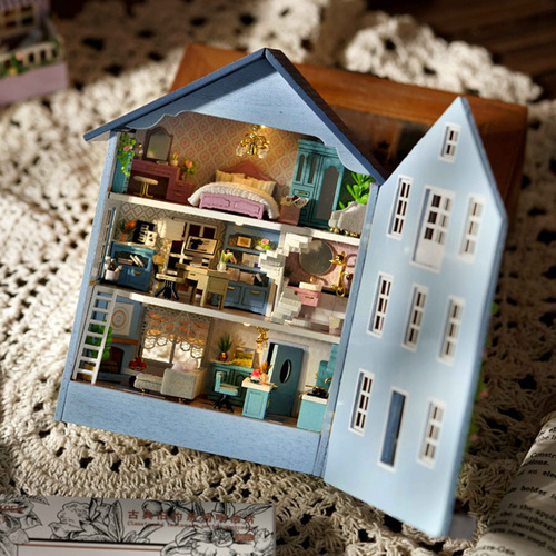 Zhiquwu diy cabin Molan Manor-Happiness Manor wooden handmade can be opened and closed homemade multi-layered gifts for women
