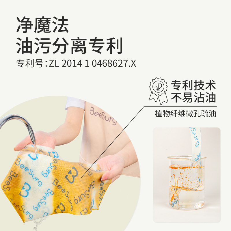 秉秀 抗菌净魔法抹布食品级厨房洗碗清洁懒人吸水不沾油干湿两用|undefined
