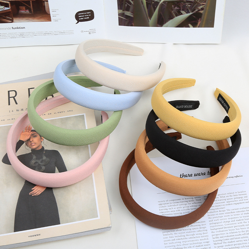 RUDAN Korea syksyn ja talven muoti monipuolinen korkea kallo-pääpanta hiusasusteet naisten yksivärinen yksinkertainen huippuluokan sienipääpanta_voghion.com