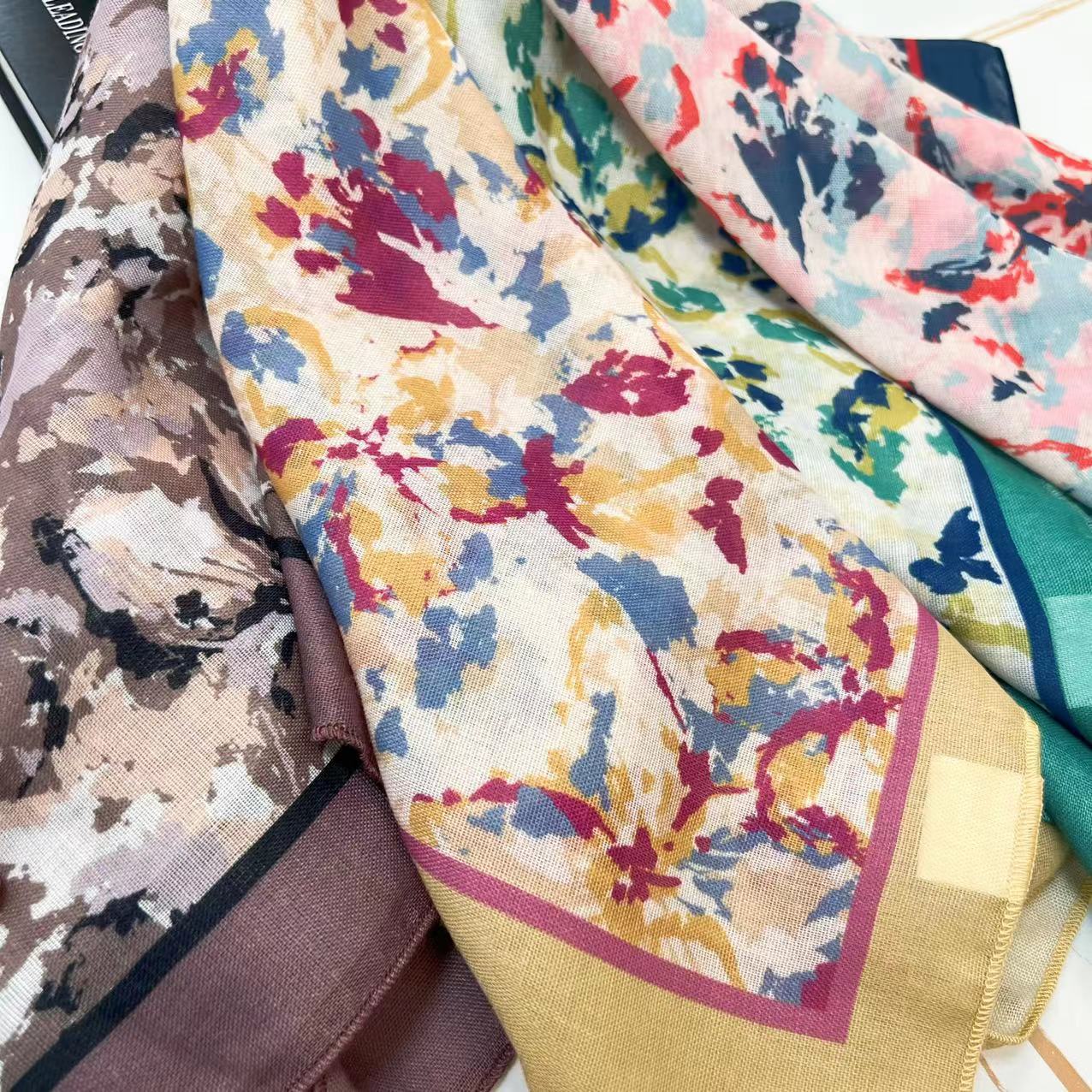 60g Weight Kerchief Classification Daily Occasion cotton and linen Material Flower Pattern Summer Season Women's Gender IG Style Style Women's IG Style Flower Cotton And Linen Kerchief 64