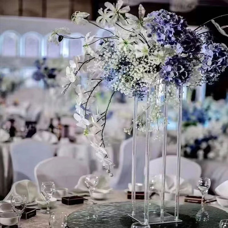 Acrílico transparente soporte de flor de boda soporte de flor de cristal decoración de mesa de boda decoración de suministros para el hogar
