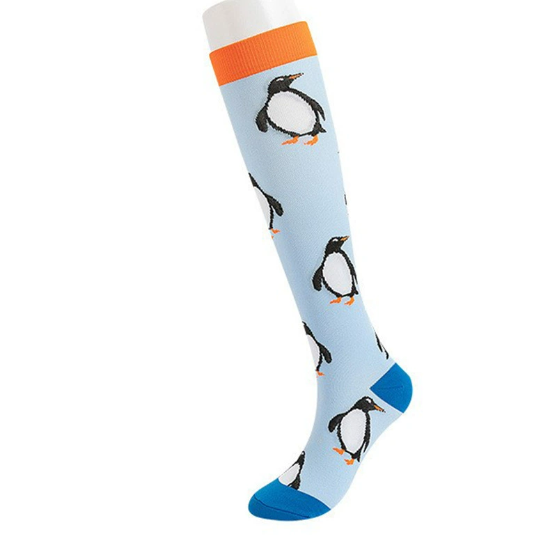 Compression Running Socks, Unisex Jacquard Knee-High Socks, Multiple Patterns, S/M & L/XL