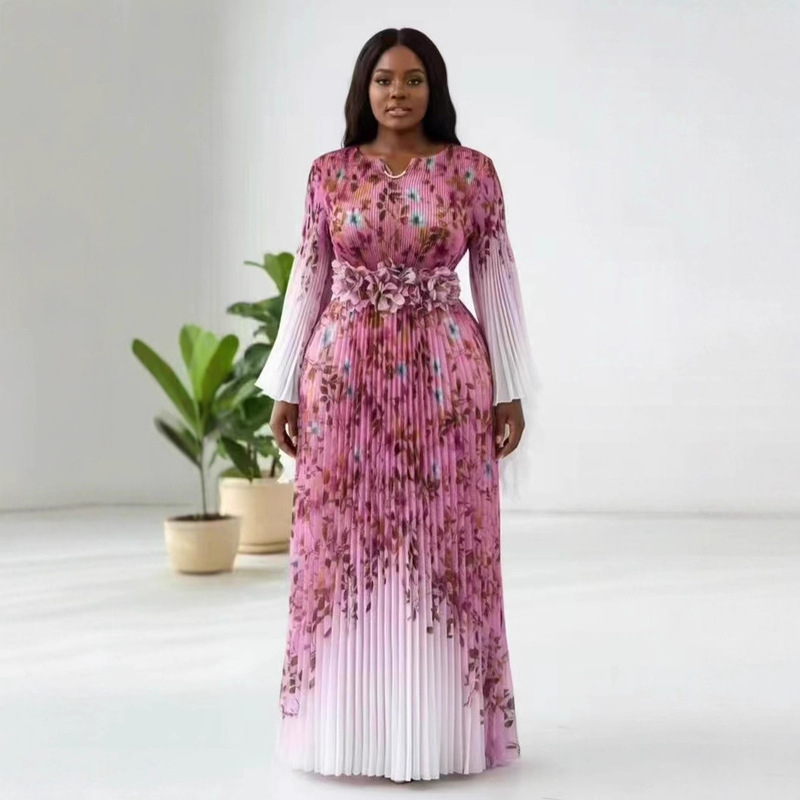 Cross-Border African Elegant Dress for Women, Autumn New Style, Elegant Lady's Waist-Cinching Fashionable Long Skirt for Women, European and American Cross-Border African Elegant Dress for Women, Autumn New Style, Elegant Lady's Waist-Cinching Fashionable Long Skirt for Women, European and American