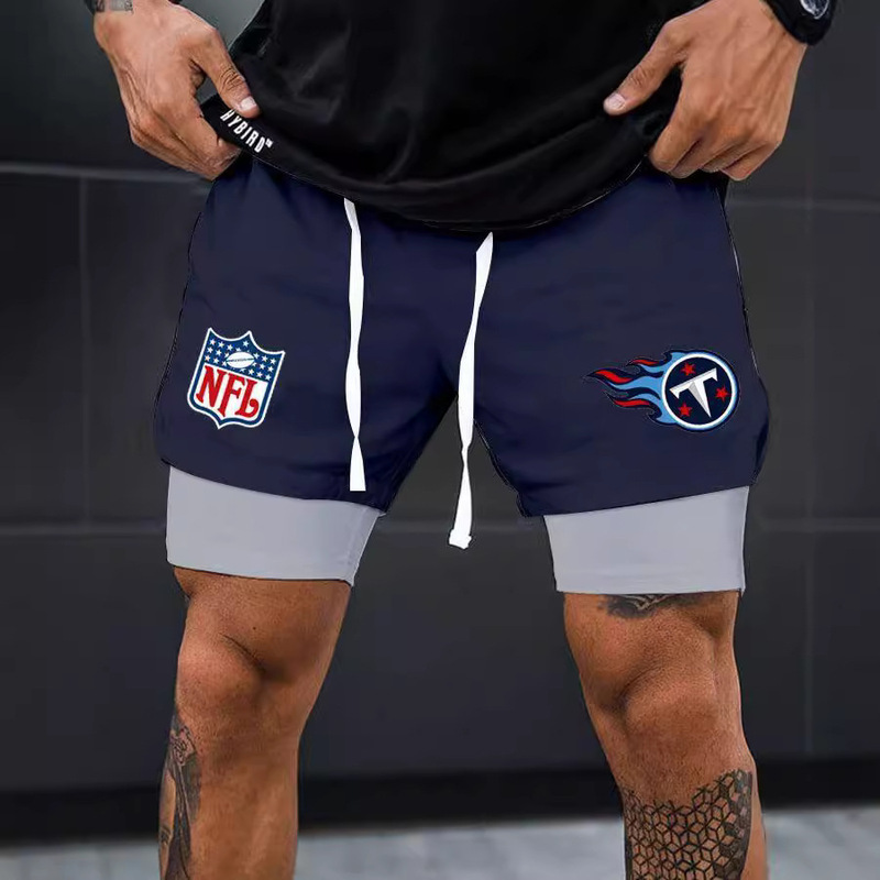 Foreign Trade Shorts 3D Digital Printing Adult Double-Layer Pants Amazon Cross-Border E-Commerce Nfl Series Fitness Sports Pants