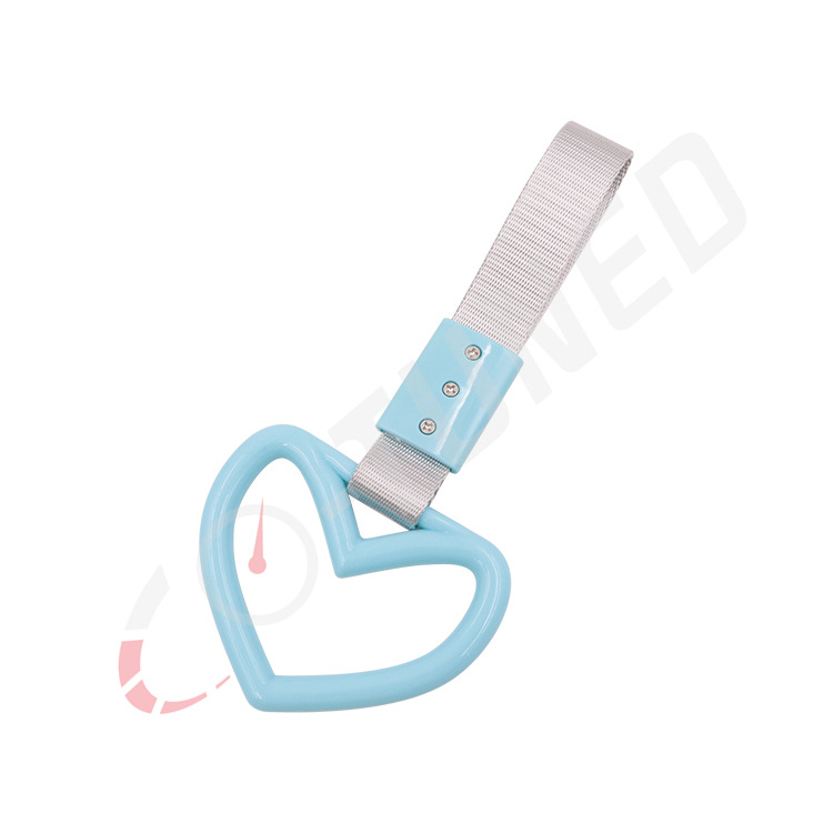 JDM gran decoración de coches en forma de corazón cinturón de plata anillo colgante parachoques trasero anillo de advertencia amor en forma de corazón coche redondo mano tirón