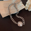 Fashionable necklace stainless steel hip-hop style, brand chain for key bag , accessory, simple and elegant design, wholesale