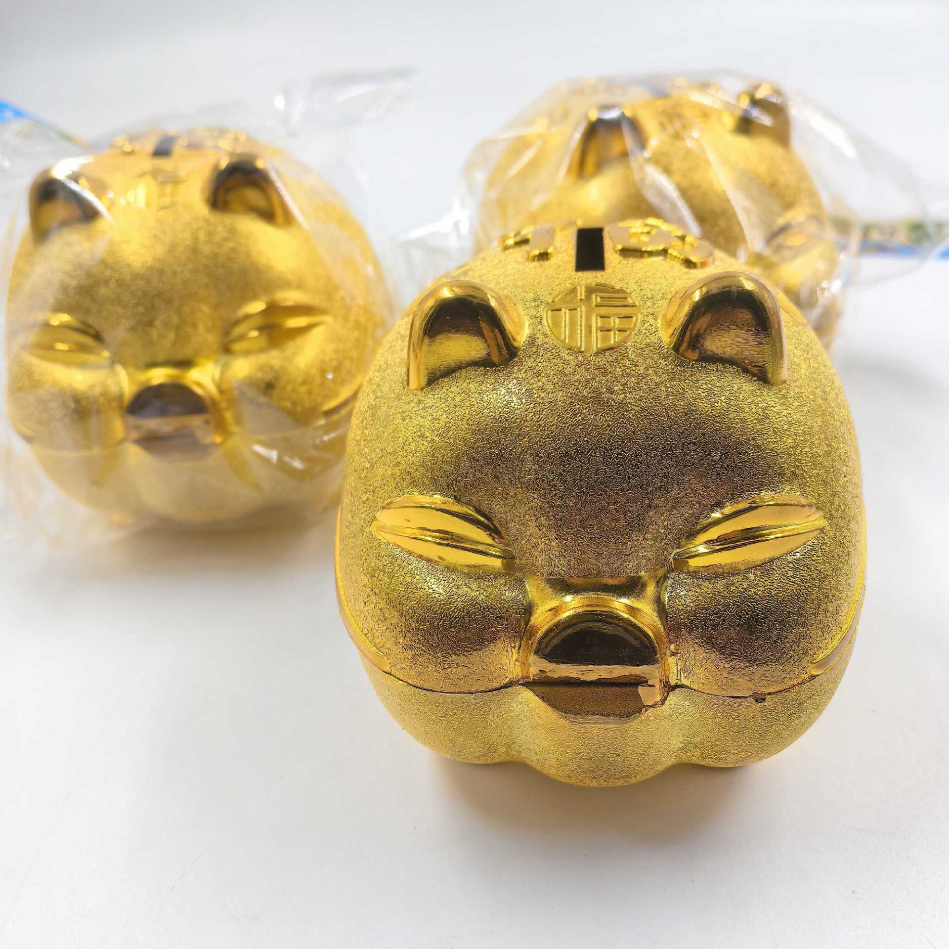 6 pulgadas caja de ahorro de dinero cerdo 2 yuan al por mayor cerdo de oro seis pulgadas monedas de plástico almacenamiento de ahorro de dinero decoración festiva