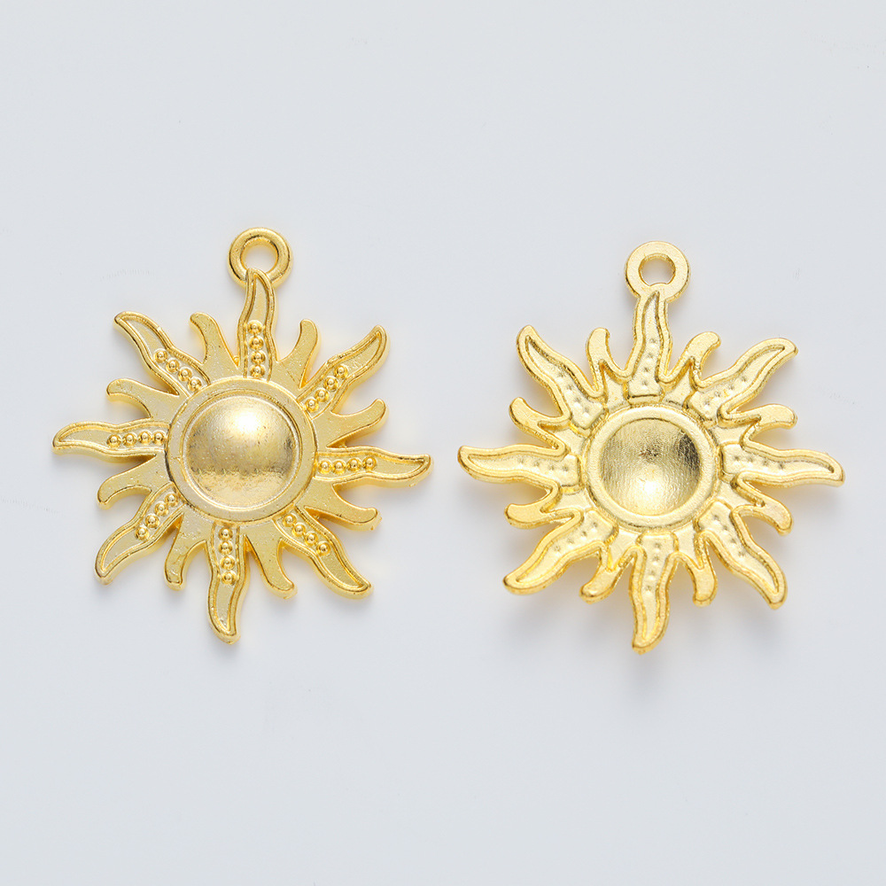 3g Weight Pendant Jewelry Making Type DIY Jewelry Accessories Classification 1 Piece Quantity Alloy Material Sun Pattern Plating Design Retro Style 1 Piece Alloy Sun Pendant DIY Jewelry Accessories 6