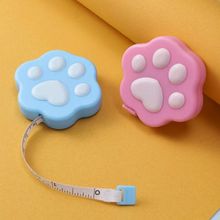 外贸批发糖果色2米猫爪卡通自动伸缩迷你尺家用软尺腰围便携皮尺