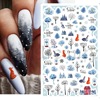 Christmas nail stickers, cartoon adhesive fake nails for nails, wide color palette