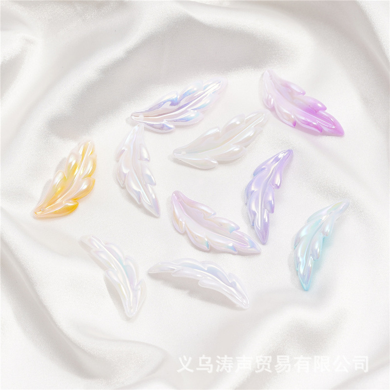 Acrylic Colorful Dyed Feather Hole Beads DIY Hair Accessories Keychain Pendant Phone Chain Accessories Wholesale Handmade Acrylic Colorful Dyed Feather Hole Beads DIY Hair Accessories Keychain Pendant Phone Chain Accessories Wholesale Handmade