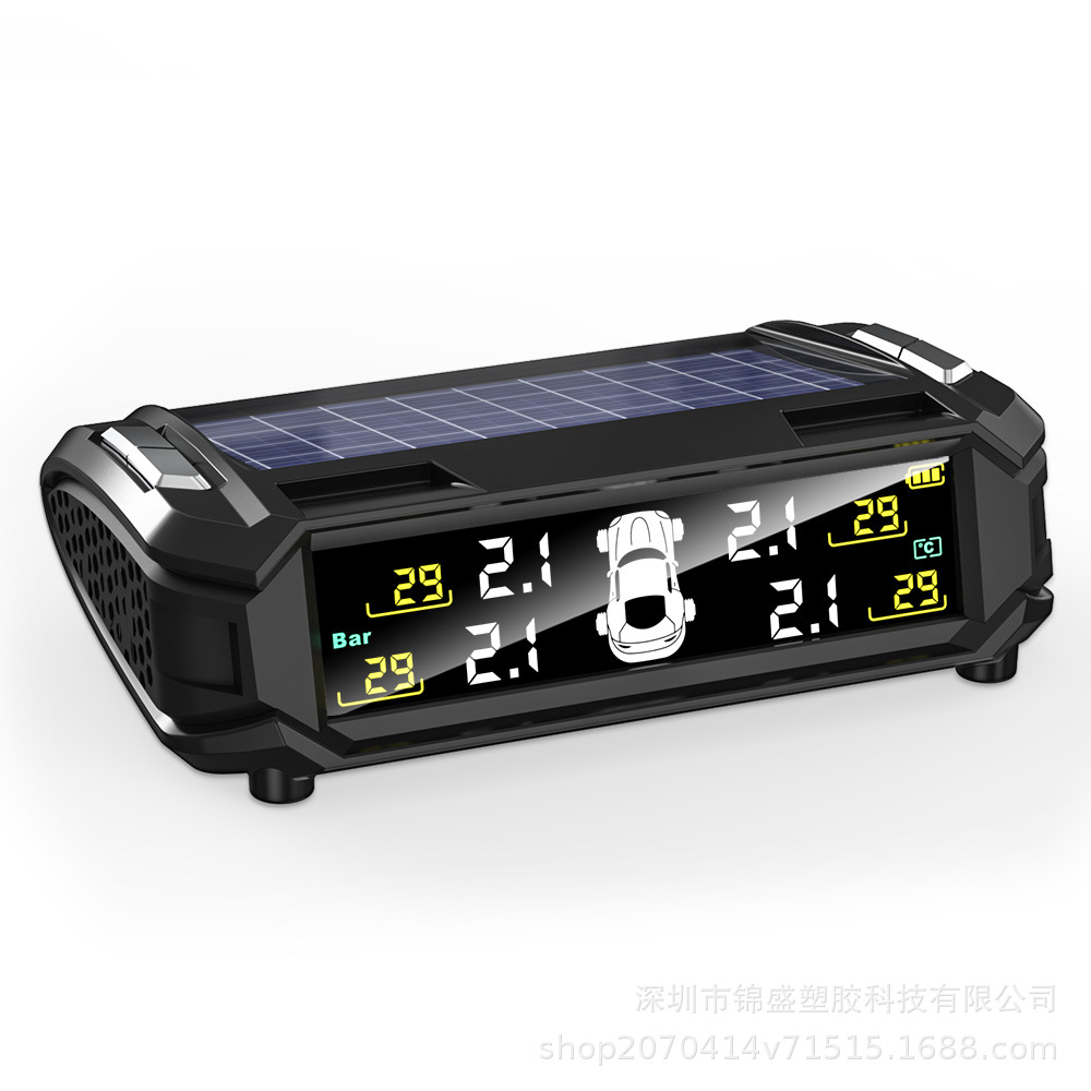 Vehicle Tire Pressure Monitor Tpms Built-In External Wireless Solar Pressure Sensor Tire Pressure Detection Monitor