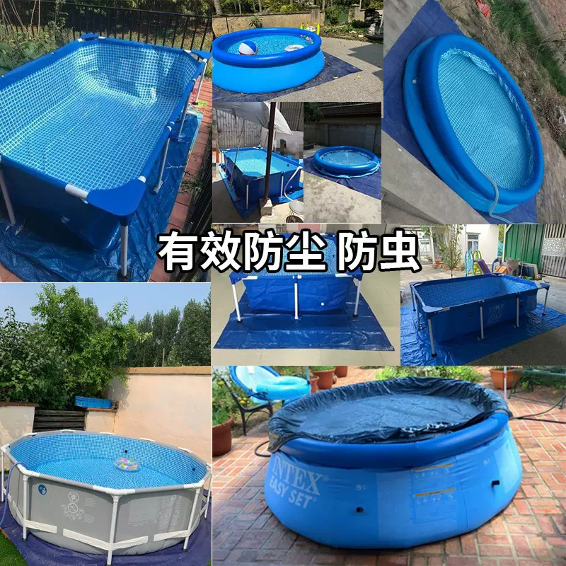 跨境游泳池盖布罩子Pe篷布防水布防尘盖地布垫布泳池盖布厂家直销