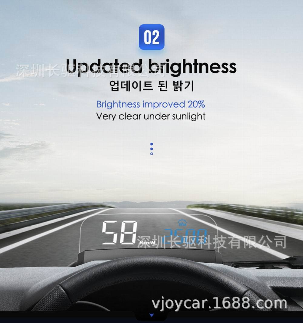 Car Obd Head-Up Display Car Hud Universal Speedometer Water Temperature Speed Low Voltage Alarm Smart Computer
