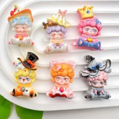 アニメアニメの座り方小羊ウェンティdiy樹脂部品手作り冷蔵庫にキーホルダーを貼って萌え粒アクセサリーをつけます。