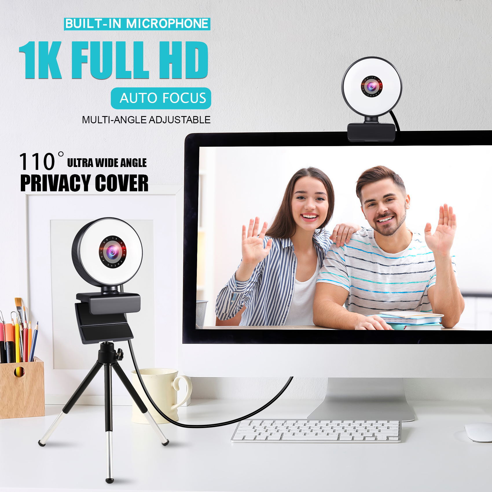 4K auto-focus webcam 2K driver-free