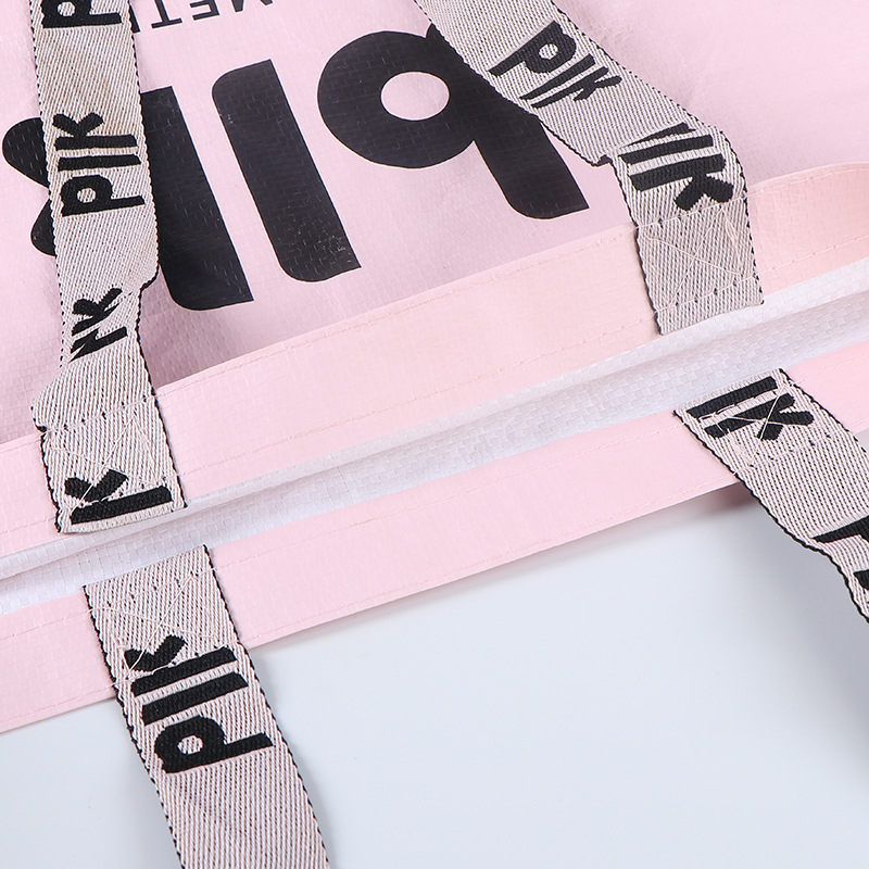 Bolsa tejida portátil, película personalizada, regalo impermeable, compras, bolsa de piel de serpiente en movimiento, bolsa publicitaria de exhibición, engrosamiento