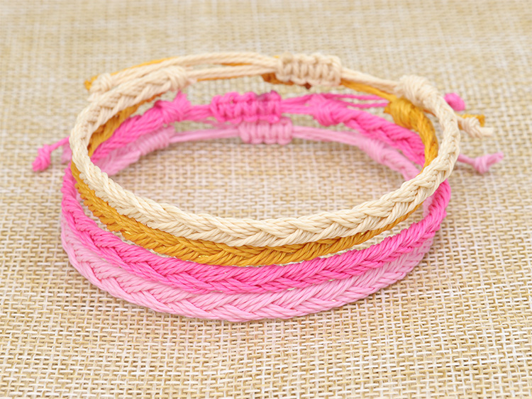 6g Weight Bracelets Classification 1 Piece Quantity Simple Style Solid Color Rope Braid Unisex Bracelets