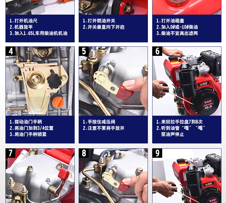 Air-cooled diesel engine 178FS 188FS 192F 195 ditching machine bulldozer creeper nose