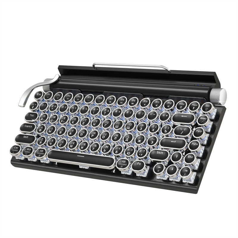 レトロパンク緑軸 Bluetooth デュアルモードメカニカルキーボードカスタマイズされたホットスワップ可能な緑軸カスタマイズされた卸売タイプライター|undefined