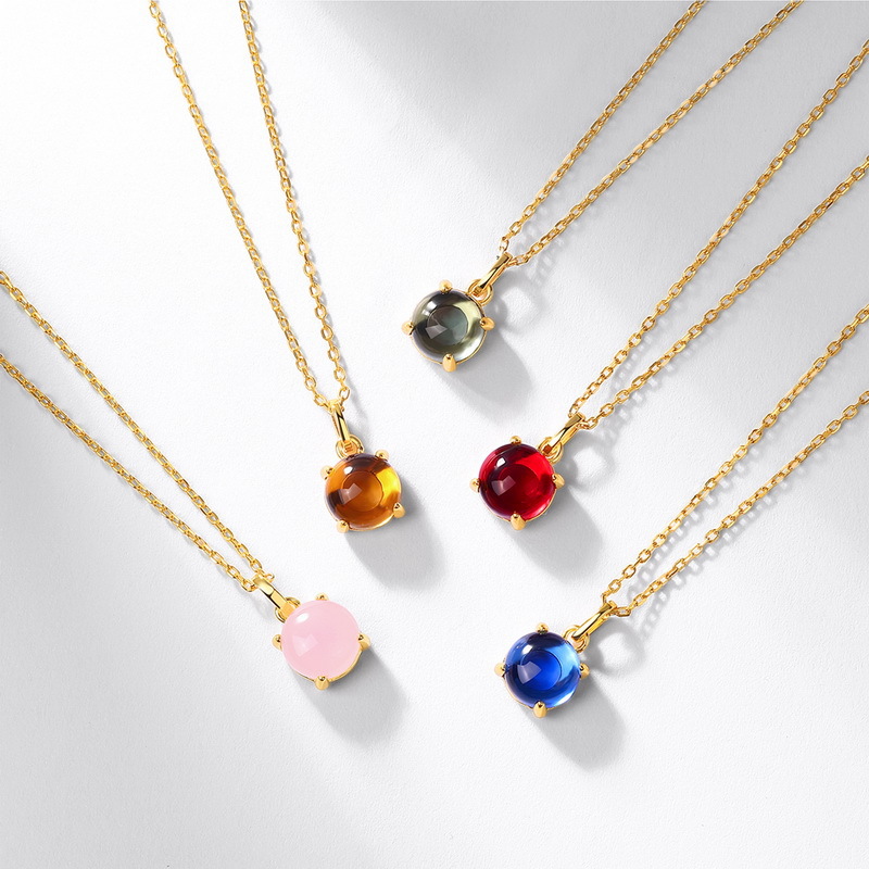 Colgante de tesoro de color de caramelo simple de lujo ligero transfronterizo S925 con cara de huevo de garra de plata Colgante de diamante de color multicolor personalidad de moda