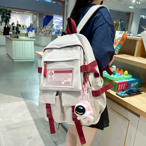 Viney Double Shoulder Bag Women's  New Backpack for Junior High School Girls and College Students Large Capacity Weight Reduction Travel Bag