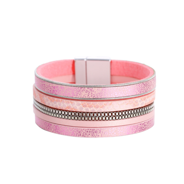 Simple Wide Side Multi-layer Leather Bracelet Wholesale display picture 22