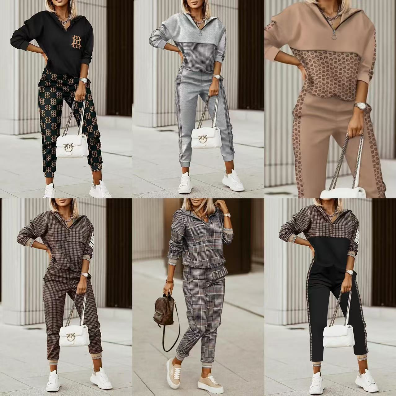 Z005  欧美女装 亚马逊 跨境 爆款印花 长袖长裤套装优质卫衣套装